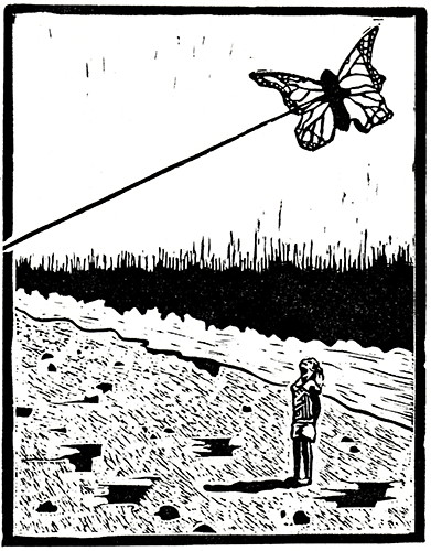 Kite Linocut Print