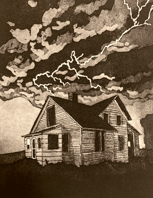 Lightning Intaglio Print