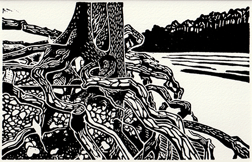 Roots Linocut Print