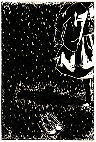 Toes Linocut Print